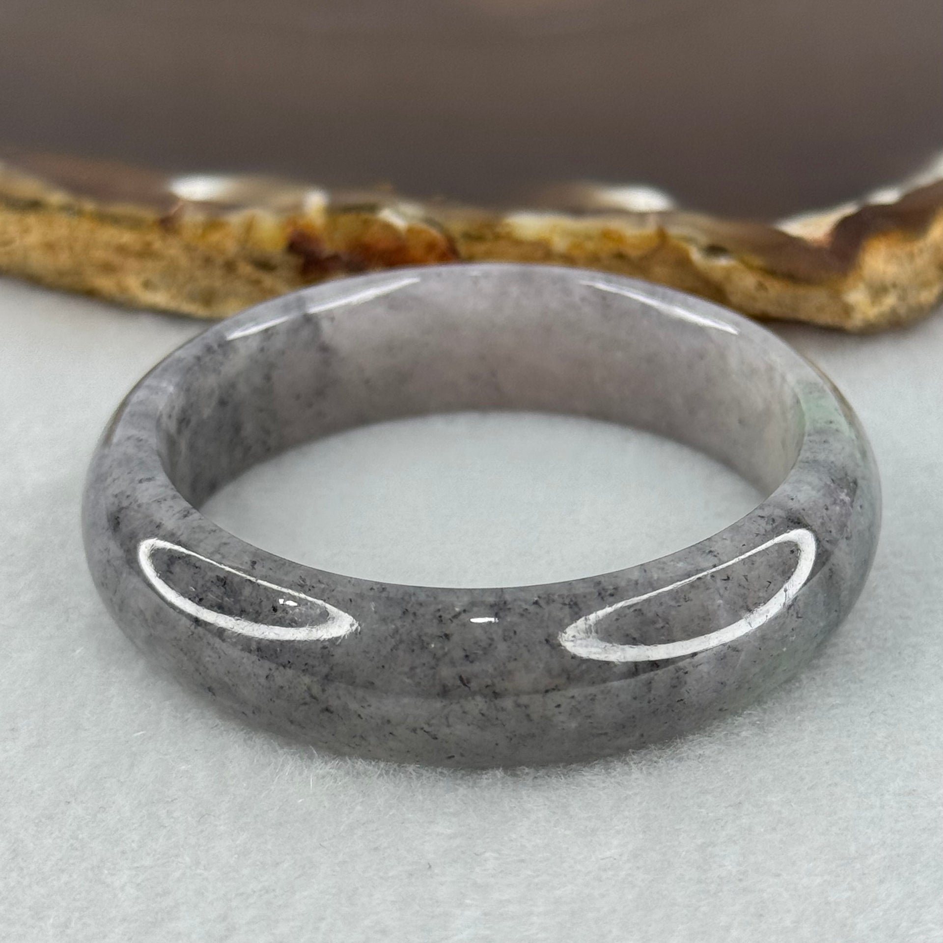 Baby Kids Type A Semi Icy Wuji Grey Jadeite Bangle Internal Diameter 40.1mm 25.02g 11.6 by 6.2mm (Fine Internal Lines) - Huangs Jadeite and Jewelry Pte Ltd