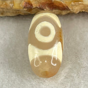 Natural Powerful Tibetan Old Oily Agate 3 Eyes Dzi Bead Heavenly Master (Tian Zhu) 三眼天诛 2.73g 19.7 by 9.9mm - Huangs Jadeite and Jewelry Pte Ltd