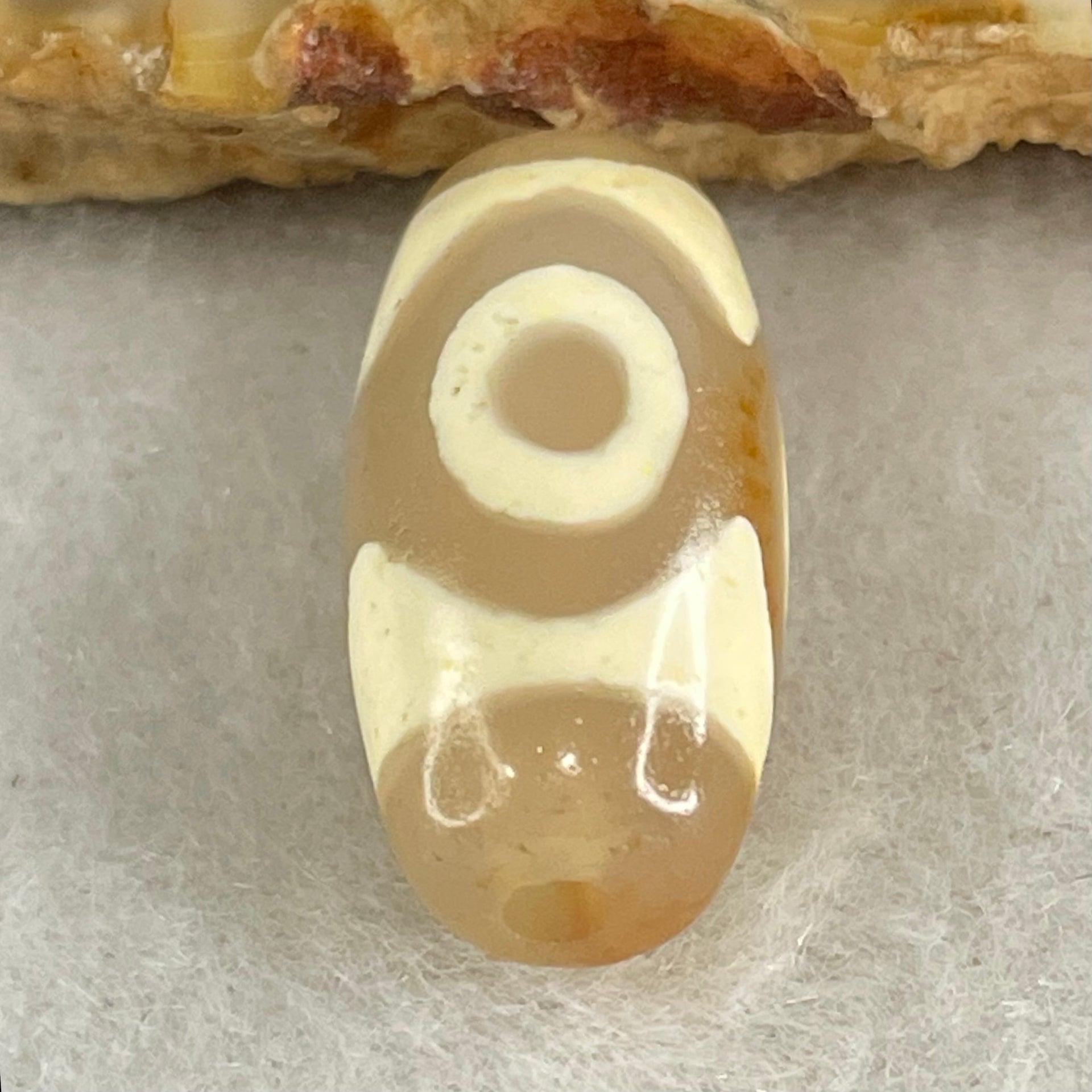 Natural Powerful Tibetan Old Oily Agate 3 Eyes Dzi Bead Heavenly Master (Tian Zhu) 三眼天诛 2.73g 19.7 by 9.9mm - Huangs Jadeite and Jewelry Pte Ltd