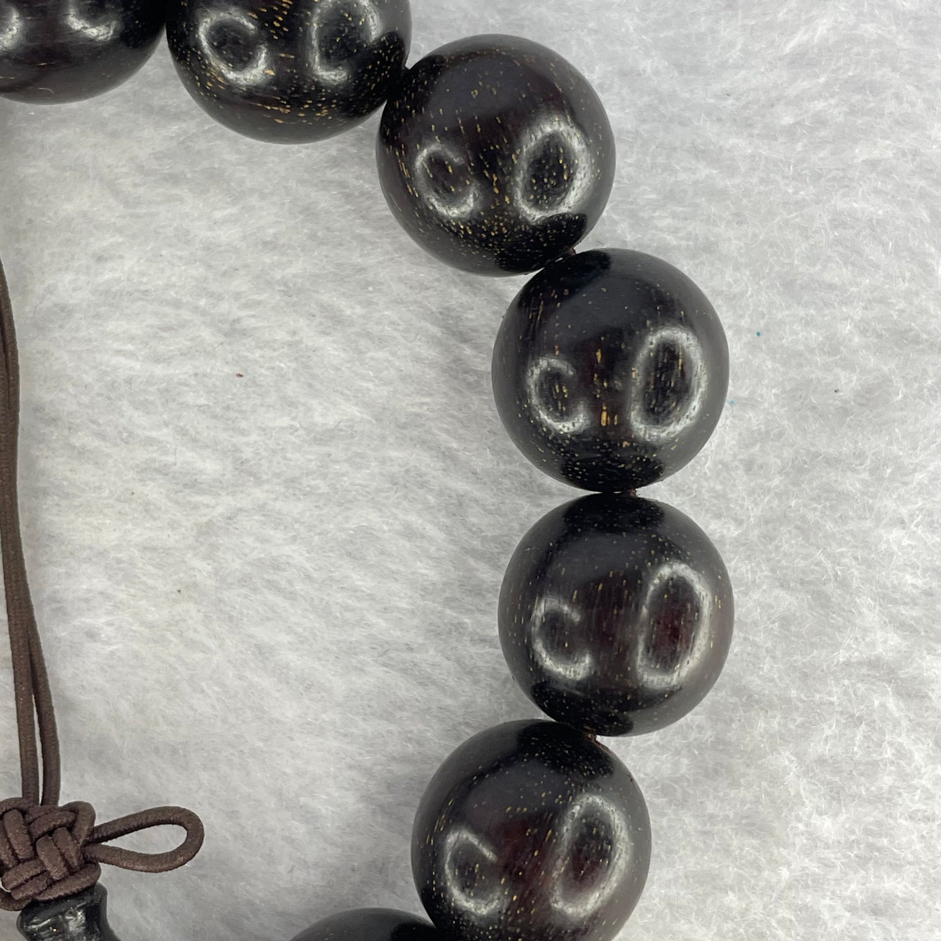 Natural India Zitan Sandalwood 小叶字檀木 Beads Bracelet Sinking Type 27.07g 14.8 mm 15 Beads - Huangs Jadeite and Jewelry Pte Ltd