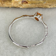 Type A Red Cabochon Jadeite in S925 Sliver Ring (Adjustable Size) 0.99g 4.0 by 2.5mm - Huangs Jadeite and Jewelry Pte Ltd