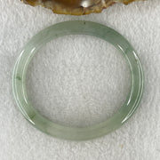 Natural Type A Jelly Light Green Jadeite Oval Bangle 22.10g Inner Diameter 53.8mm 6.3 by 7.1mm (Slight Internal Lines) - Huangs Jadeite and Jewelry Pte Ltd