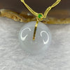 Type A Lavender Jadeite Ping An Kou Donut 平安扣 in 18k Gold Setting 9.43g 18.8 by 18.9 by 13.5mm with 925 Silver Necklace - Huangs Jadeite and Jewelry Pte Ltd