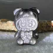 Black Obsidian Labubu Charm Display 14.28g 28.8 by 21.7 by 19.0mm - Huangs Jadeite and Jewelry Pte Ltd