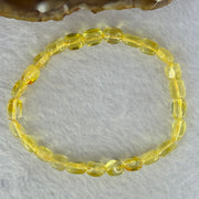 Natural Amber Pebble Shape Bracelet 天然琥珀手链 4.22g 16.5cm 6.4mm 25 Beads - Huangs Jadeite and Jewelry Pte Ltd