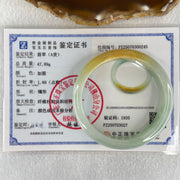 Type A Light Green with Yellow Piao Hua Jadeite Bangle 47.89g Internal Diameter 55.6mm 12.2 by 7.6mm (Slight Internal Lines) - Huangs Jadeite and Jewelry Pte Ltd
