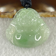 Type A Natural Semi Icy Light Green Jadeite Milo Buddha Pendant 9.03g 25.8 by 28.8 by 6.7mm - Huangs Jadeite and Jewelry Pte Ltd