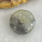 Type A Semi Icy Light Green With Wuji Grey Piao Hua Jadeite Ping An Kou Charm/Pendant 2.50g 13.9 by 6.1mm - Huangs Jadeite and Jewelry Pte Ltd