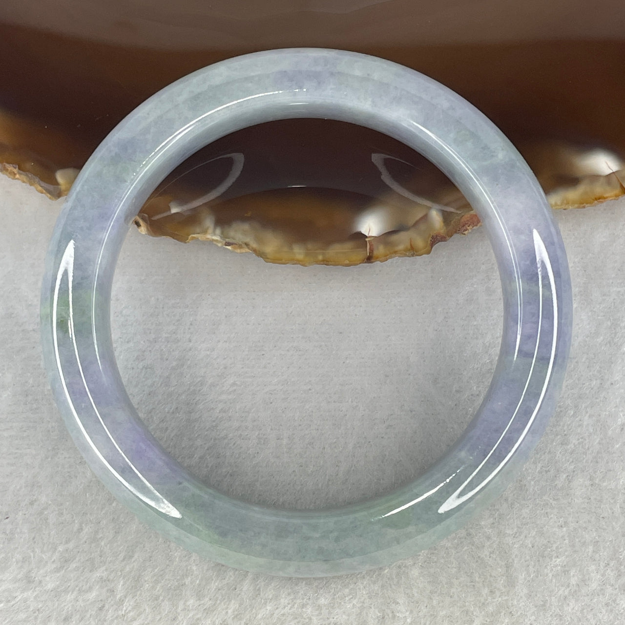 Natural Type A Intense Deep Lavender Jadeite Bangle | 51.7mm Rich Royal Purple with Slight Green Accents | Substantive "Chun Dai Cai" Round Masterpiece 55.44g  12.7x8.6mm (Slight Internal Lines)