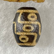 Natural Powerful Tibetan Old Oily Agate 9 Eyes Dzi Bead Heavenly Master (Tian Zhu) 九眼天诛 2.14g 14.1 by 10.3mm - Huangs Jadeite and Jewelry Pte Ltd