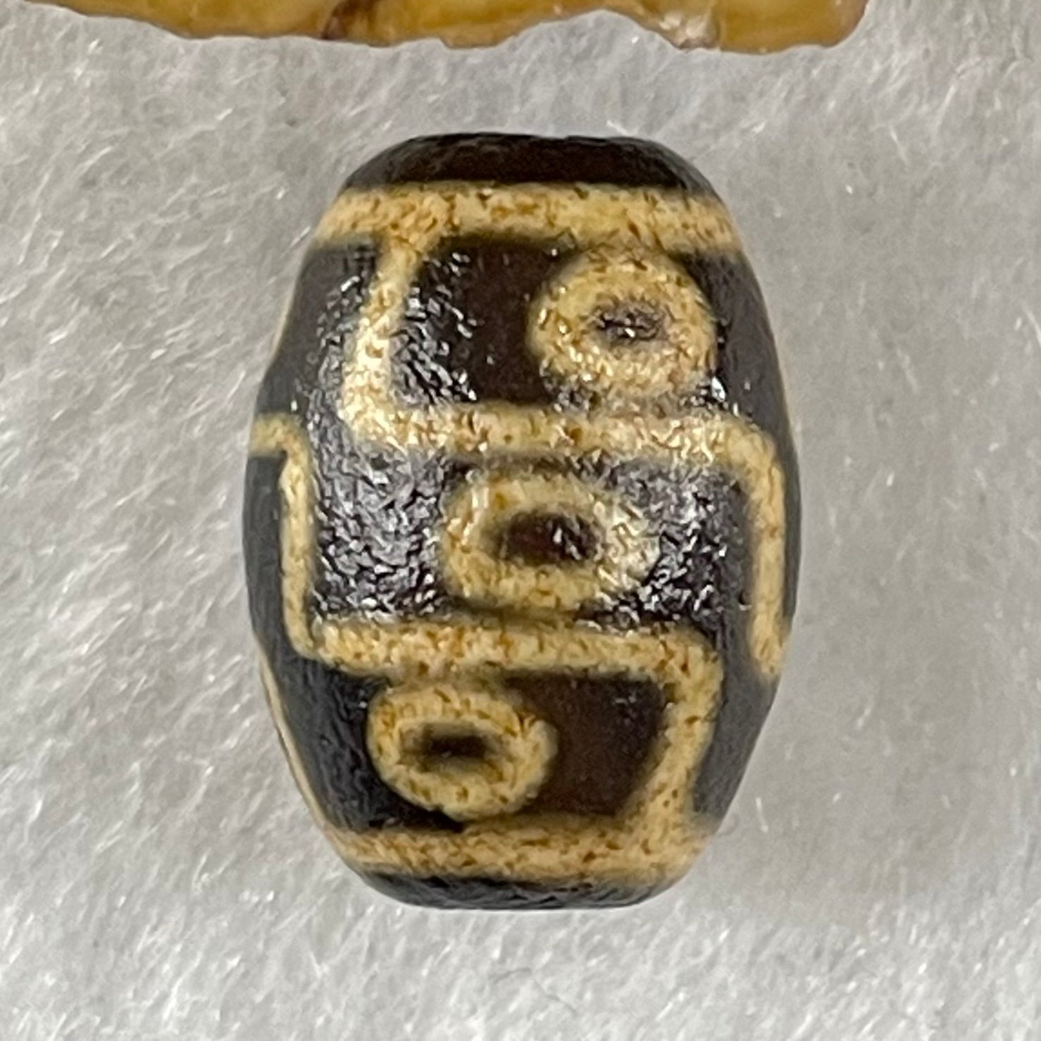 Natural Powerful Tibetan Old Oily Agate 9 Eyes Dzi Bead Heavenly Master (Tian Zhu) 九眼天诛 2.14g 14.1 by 10.3mm - Huangs Jadeite and Jewelry Pte Ltd