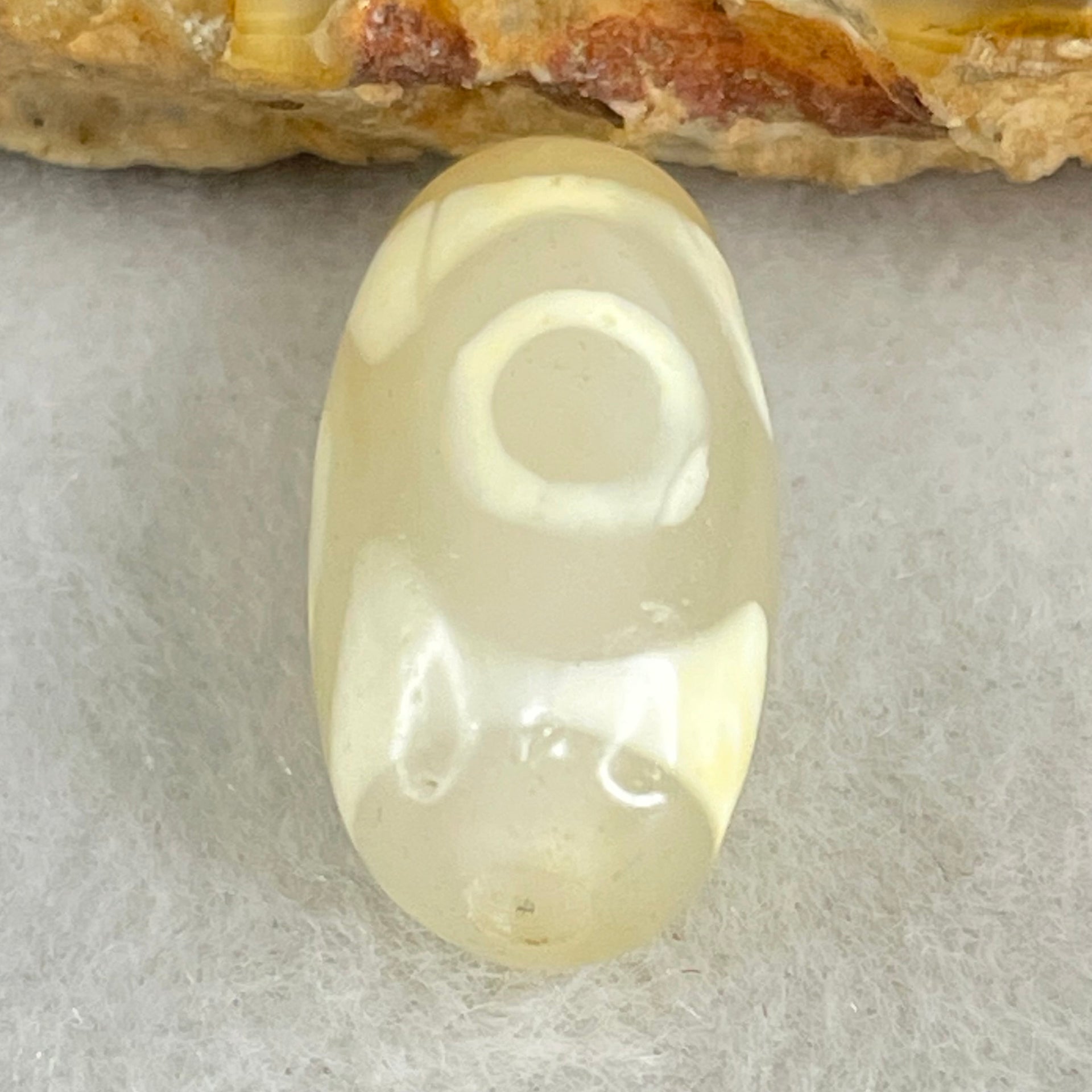 Natural Powerful Tibetan Old Oily Agate 3 Eyes Dzi Bead Heavenly Master (Tian Zhu) 三眼天诛 2.84g 19.3 by 10.1mm - Huangs Jadeite and Jewelry Pte Ltd