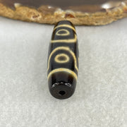 Natural Powerful Tibetan Old Oily Agate 7 Eyes Dzi Bead Heavenly Master (Tian Zhu) 七眼天诛 11.03g 39.4 by 13.3mm - Huangs Jadeite and Jewelry Pte Ltd