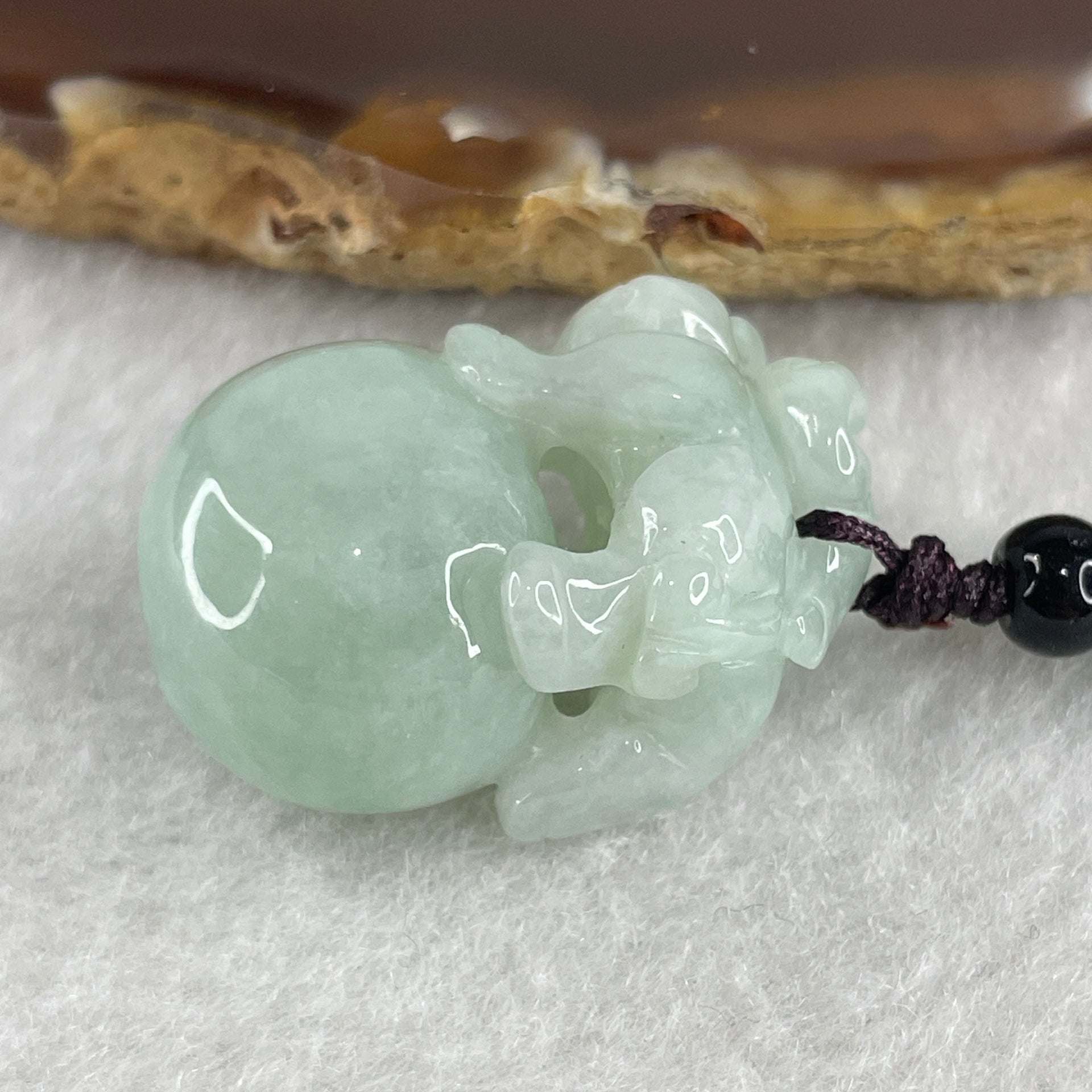 Natural Type A Green Jadeite Pixiu on Ball Pendant 15.53g 27.4 by 21.2 by 14.9mm - Huangs Jadeite and Jewelry Pte Ltd