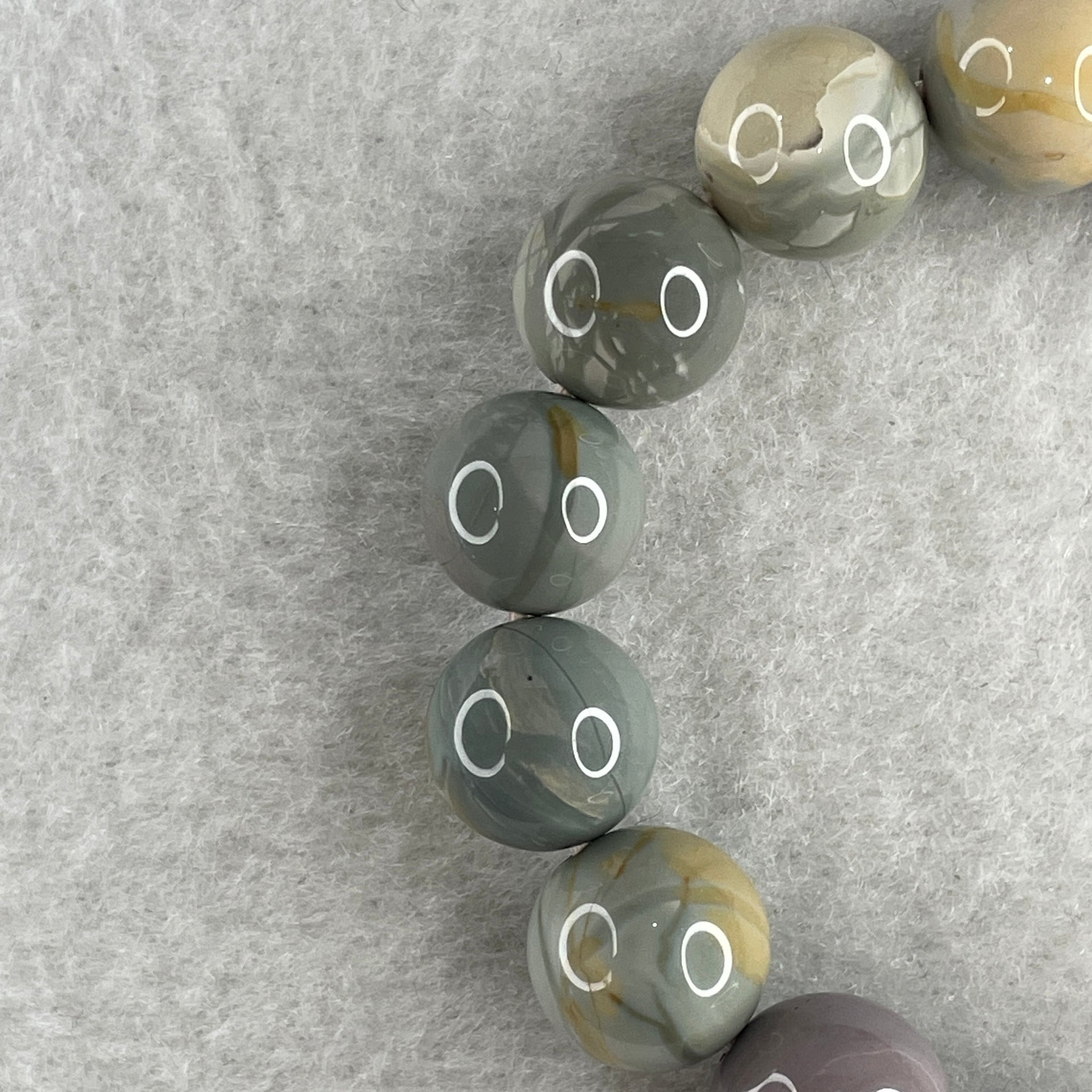 Natural Alashan Agate Pastels Pink Beads with Cat Charm Bracelet 29.60g 15.5cm 10.8mm 17Beads - Huangs Jadeite and Jewelry Pte Ltd
