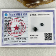 Type A Translucent Black Omphacite Jadeite Oval Cabouchon Stone For Setting 0.38g 7.3 by 6.1 by 4.0mm - Huangs Jadeite and Jewelry Pte Ltd