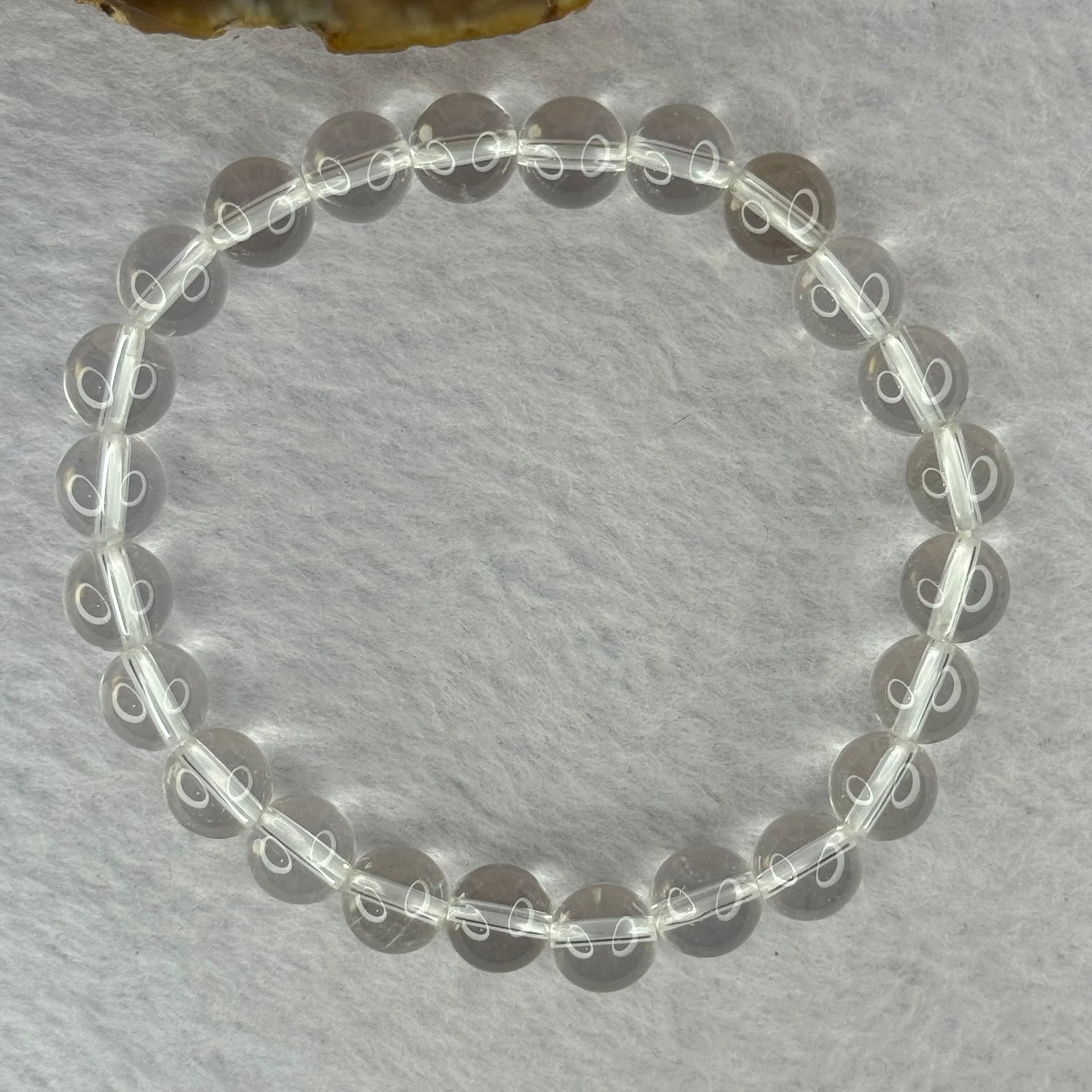 Natural Clear Quartz Bracelet 天然白水晶手链 18.71g 16.5cm 8.4mm 24 Beads - Huangs Jadeite and Jewelry Pte Ltd