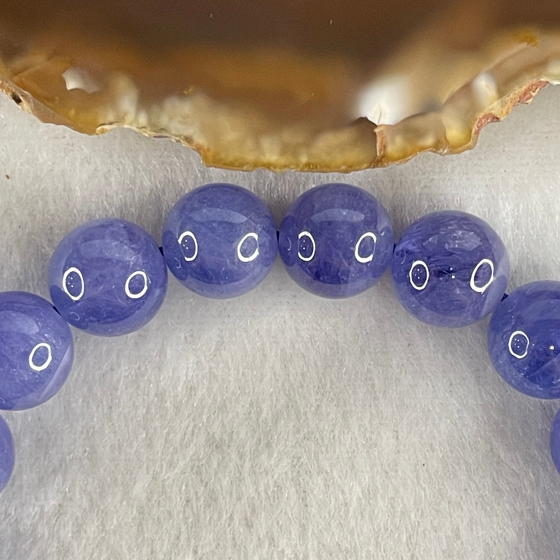 Good Grade Natural Blue Tanzanite Beads Bracelet 39.53g 16.5cm 10.7mm 19 Beads - Huangs Jadeite and Jewelry Pte Ltd