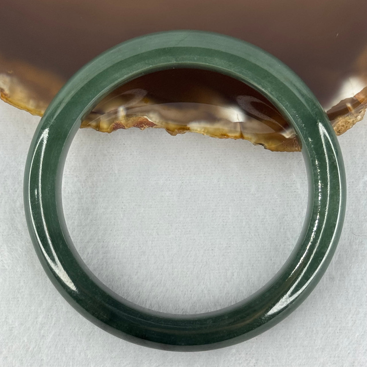 Type A Dark Green Jadeite Bangle Internal Diameter 50.9mm 39.18g 9.8 by 7.7mm (Very Slight Internal Line) - Huangs Jadeite and Jewelry Pte Ltd