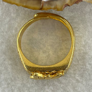 999 Gold Plated Ring (Adjustable Size) 7.26g 14.6 by 4.9mm - Huangs Jadeite and Jewelry Pte Ltd