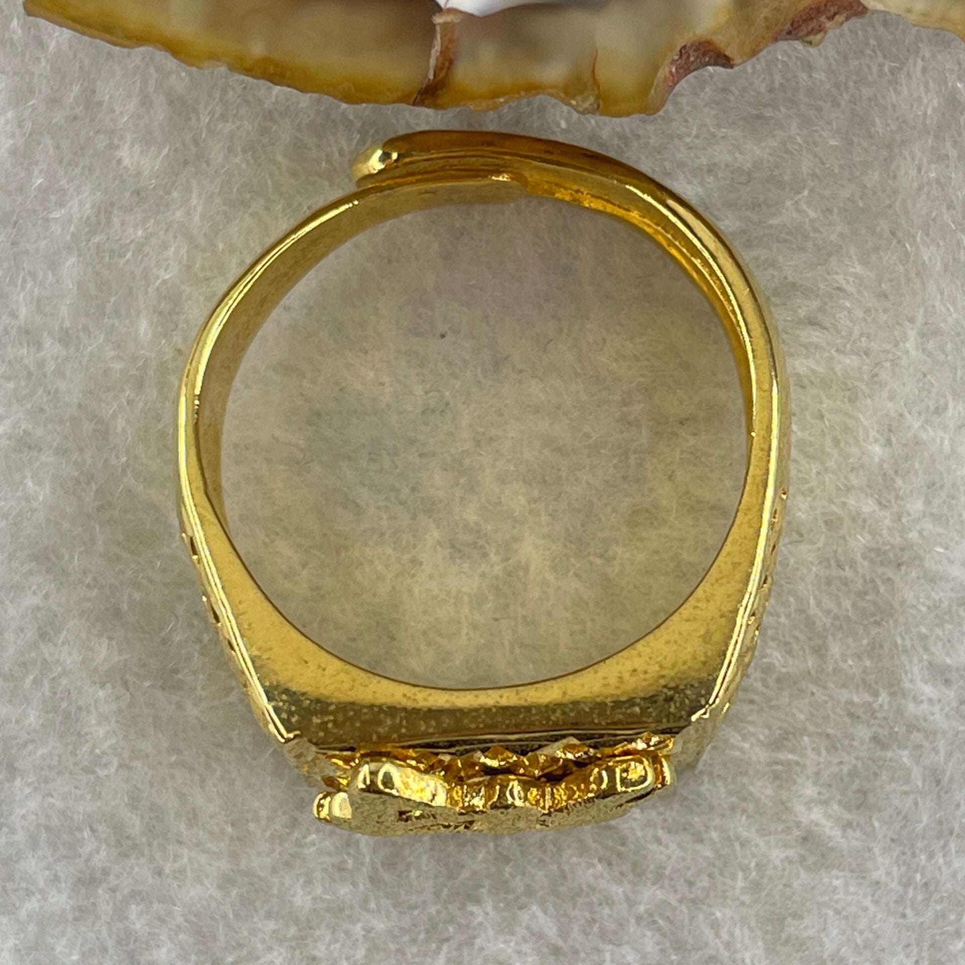 999 Gold Plated Ring (Adjustable Size) 7.26g 14.6 by 4.9mm - Huangs Jadeite and Jewelry Pte Ltd