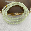 Type A Semi Icy Green with Wuji Grey Piao Hua Beads Necklace 123 Beads 5.5mm 32.42g - Huangs Jadeite and Jewelry Pte Ltd