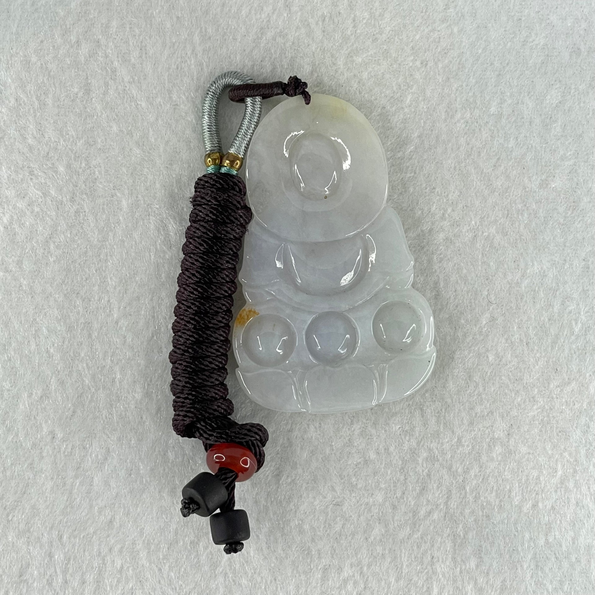 Type A Lavender Jadeite Guan Yin Pendant 16.26g 52.2 by 33.1 by 6.0mm - Huangs Jadeite and Jewelry Pte Ltd