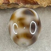 Natural Powerful Tibetan Old Oily Agate 4 Nectar Vessel Dzi Bead Heavenly Master (Tian Zhu) 花蜜容器天珠 2.63g 14.1 by 11.3mm - Huangs Jadeite and Jewelry Pte Ltd