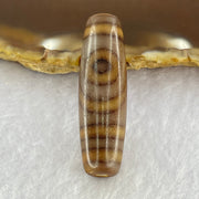 Natural Powerful Tibetan Old Oily Agate 2 Eyes Dzi Bead Heavenly Master (Tian Zhu) 二眼天诛 8.00g 38.9 by 11.6mm - Huangs Jadeite and Jewelry Pte Ltd