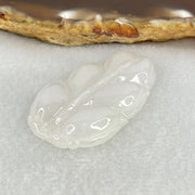 Type A White Jadeite Leaf Pendant 9.78g 40.5 by 23.9 by 6.3mm - Huangs Jadeite and Jewelry Pte Ltd
