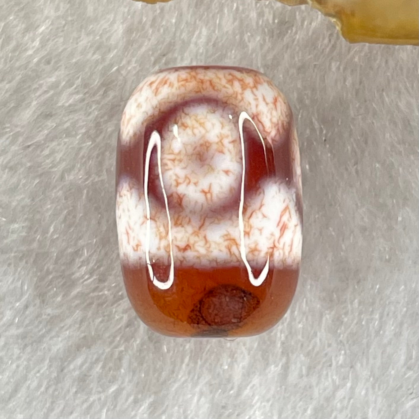 Natural Powerful Tibetan Old Oily Agate 3 Eyes Dzi Bead Heavenly Master (Tian Zhu) 三眼天诛 2.37g 14.6 by 10.1mm - Huangs Jadeite and Jewelry Pte Ltd