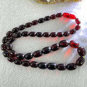 Natural Blood Red Amber Beads Bracelet 天然血珀手链 27.99g 48cm 7.3-11.5mm 43 Beads - Huangs Jadeite and Jewelry Pte Ltd