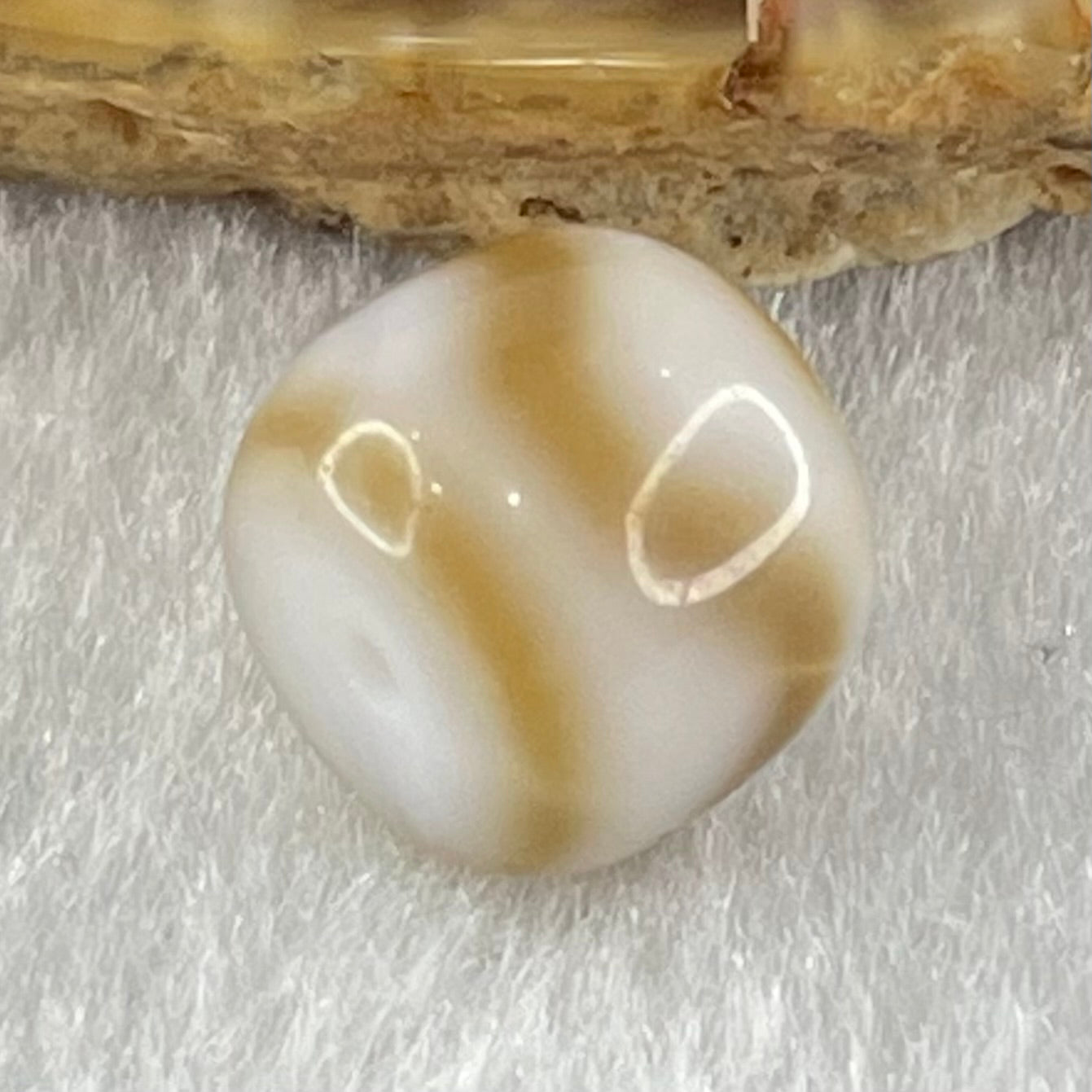 Natural Powerful Tibetan Old Oily Agate Tiger Tooth Daluo Dzi Bead Heavenly Master (Tian Zhu) 1.95g 9.7 by 11.0mm - Huangs Jadeite and Jewelry Pte Ltd