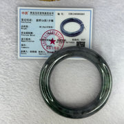 Type A Grey Wuji with Emerald Green Jadeite Bangle Internal Diameter 54.8mm 88.42g 13.5 by 12.0mm (Very Slight Internal Line) - Huangs Jadeite and Jewelry Pte Ltd