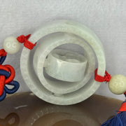 Type A Green Jadeite 3 Tiers Movable Ping An Kou Donut Display 54.49g 55.3 by 13.0mm - Huangs Jadeite and Jewelry Pte Ltd