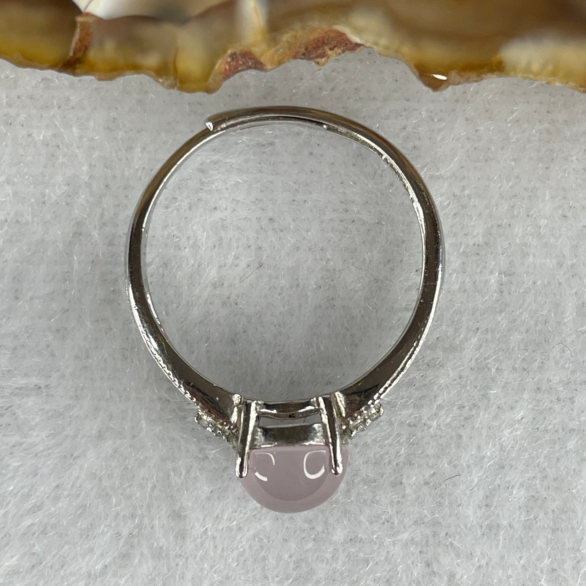 Good Grade Natural Rose Quartz Star Cat Eyes Ring in S925 Sliver 1.96g 6.8 by 4.5mm (Adjustable Size) - Huangs Jadeite and Jewelry Pte Ltd