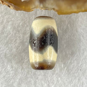 Natural Powerful Tibetan Old Oily Agate Tiger Tooth Daluo Dzi Bead Heavenly Master (Tian Zhu) 虎呀天诛 3.25g 10.2 by 10.5mm - Huangs Jadeite and Jewelry Pte Ltd