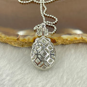 Type A Icy Green Omphasite Jadeite 11.1 by 9.2 by 6.0mm With Crystals in S925 Sliver Necklace 5.28g - Huangs Jadeite and Jewelry Pte Ltd