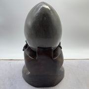 Natural Deep Purple Amethyst Egg with Wooden Stand Display 5,913.4g 170.0 by 165.0 by 270.0mm - Huangs Jadeite and Jewelry Pte Ltd