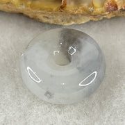 Type A Semi Icy Wuji Grey Jadeite Ping An Kou Donut Charm/Pendant 3.95g 16.7 by 6.8mm - Huangs Jadeite and Jewelry Pte Ltd