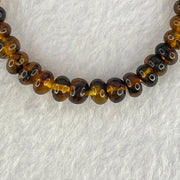 Natural Dark Brownish Yellow Medicine Amber Beads Bracelet 天然抚顺药珀手链 4.37g 15.5cm 6.9mm 41 Beads - Huangs Jadeite and Jewelry Pte Ltd