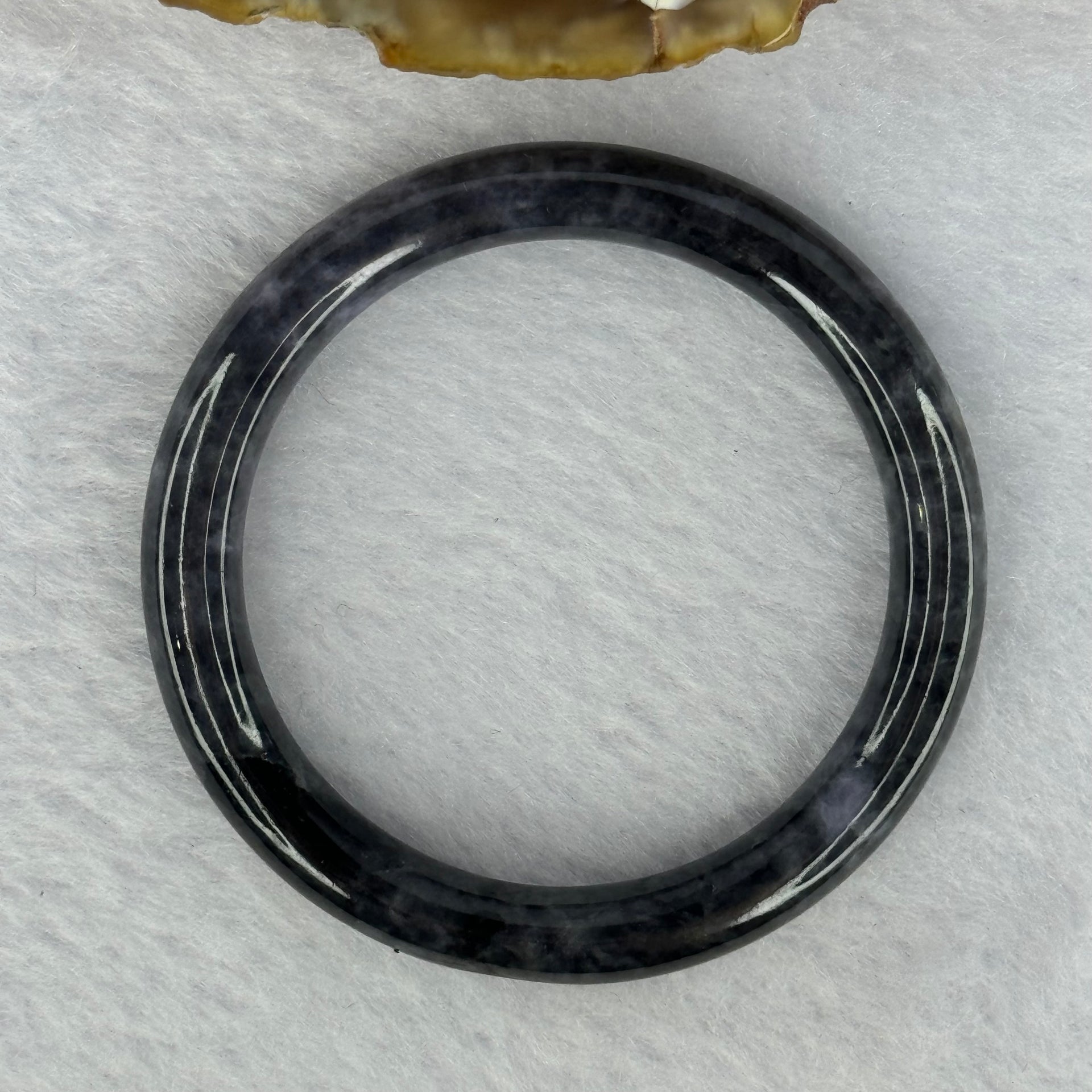 Type A Black Grey Wuji Jadeite Baby Bangle 15.07g Internal Diameter 39.8mm 6.6 by 6.2mm - Huangs Jadeite and Jewelry Pte Ltd