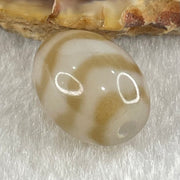 Natural Powerful Tibetan Old Oily Agate Double Tiger Tooth Daluo Dzi Bead Heavenly Master (Tian Zhu) 虎呀天诛 3.27g 15.9 by 12.2mm - Huangs Jadeite and Jewelry Pte Ltd