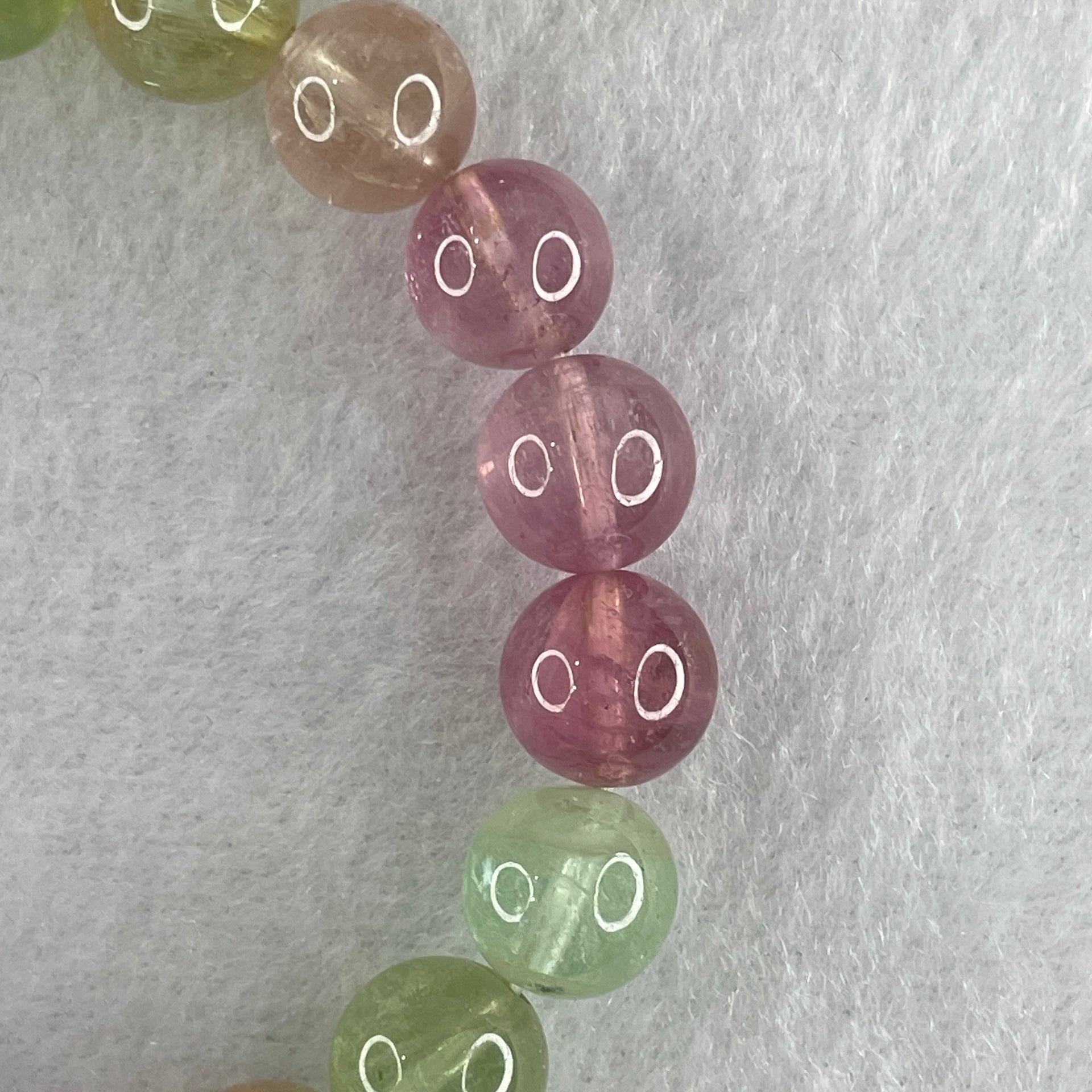 Very Good Natural Tourmaline Crystal Beads Bracelet 26.01g 14cm 9.9mm 18Beads - Huangs Jadeite and Jewelry Pte Ltd