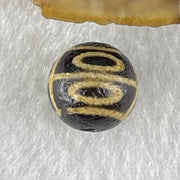 Natural Powerful Tibetan Old Oily Agate 4 Eyes Dzi Bead Heavenly Master (Tian Zhu) 四眼天诛 1.55g 10.2 by 10.5mm - Huangs Jadeite and Jewelry Pte Ltd