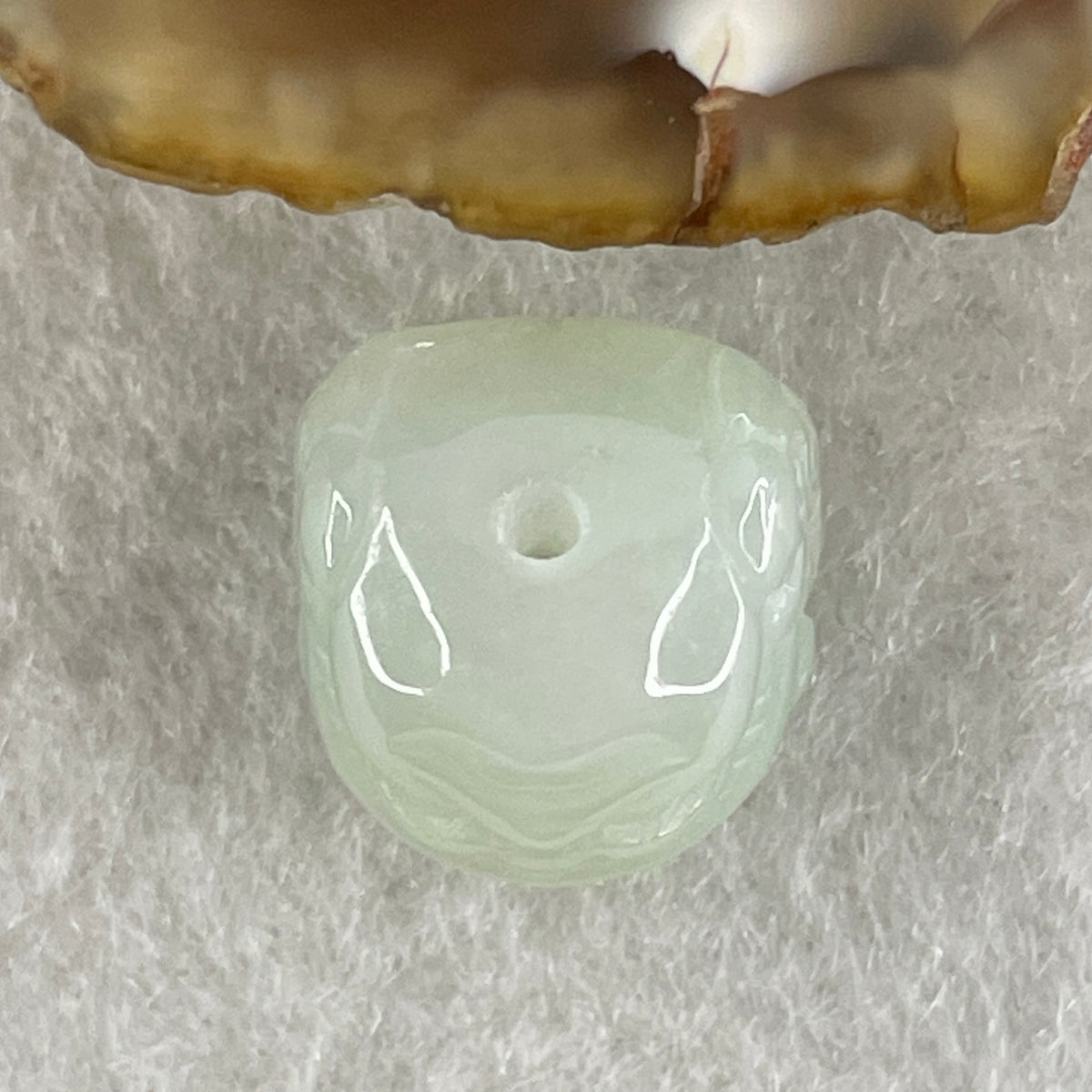 Natural Type A Green Jadeite Daikokuten Mahakala Pendant | God of Wealth & Sacred Protection Talisman (3.77g | 13.0 x 13.1 x 11.4mm) - Huangs Jadeite and Jewelry Pte Ltd