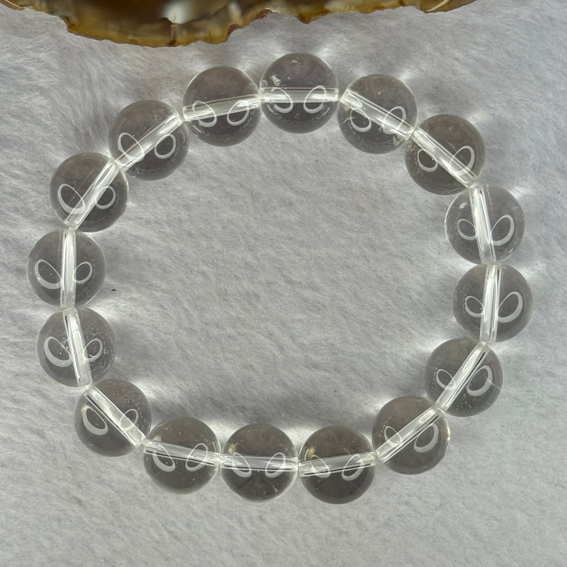 Natural Clear Quartz Beads Bracelet 天然白水晶手链 46.13g 17.5cm 12.9mm 16 Beads - Huangs Jadeite and Jewelry Pte Ltd