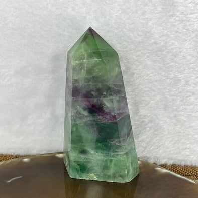Natural Green and Purple Fluorite Mini Tower Display 173.32g 80.0 by 44.6 by 27.4mm - Huangs Jadeite and Jewelry Pte Ltd