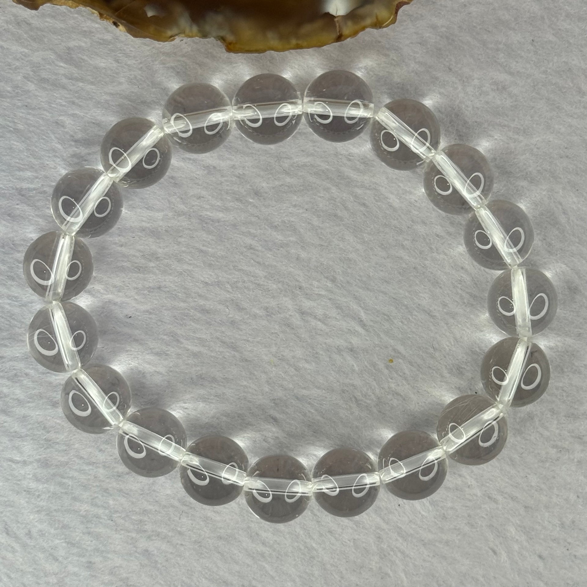 Natural Clear Quartz Bracelet 天然白水晶手链 30.47g 17cm 10.6mm 19 Beads - Huangs Jadeite and Jewelry Pte Ltd