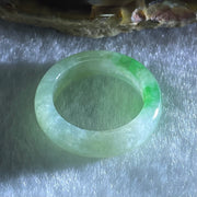 Type A Light Green with Emerald Green Patches Jadeite Ring 3.68g 5.7 by 3.6mm US7.5 HK16.5 - Huangs Jadeite and Jewelry Pte Ltd